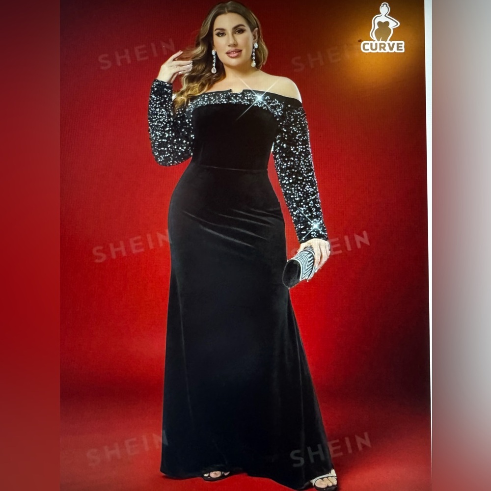 SHEIN Curve Black Formal Dress Size 1 xl